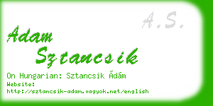 adam sztancsik business card